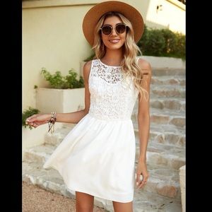 Solid White Lace Dress